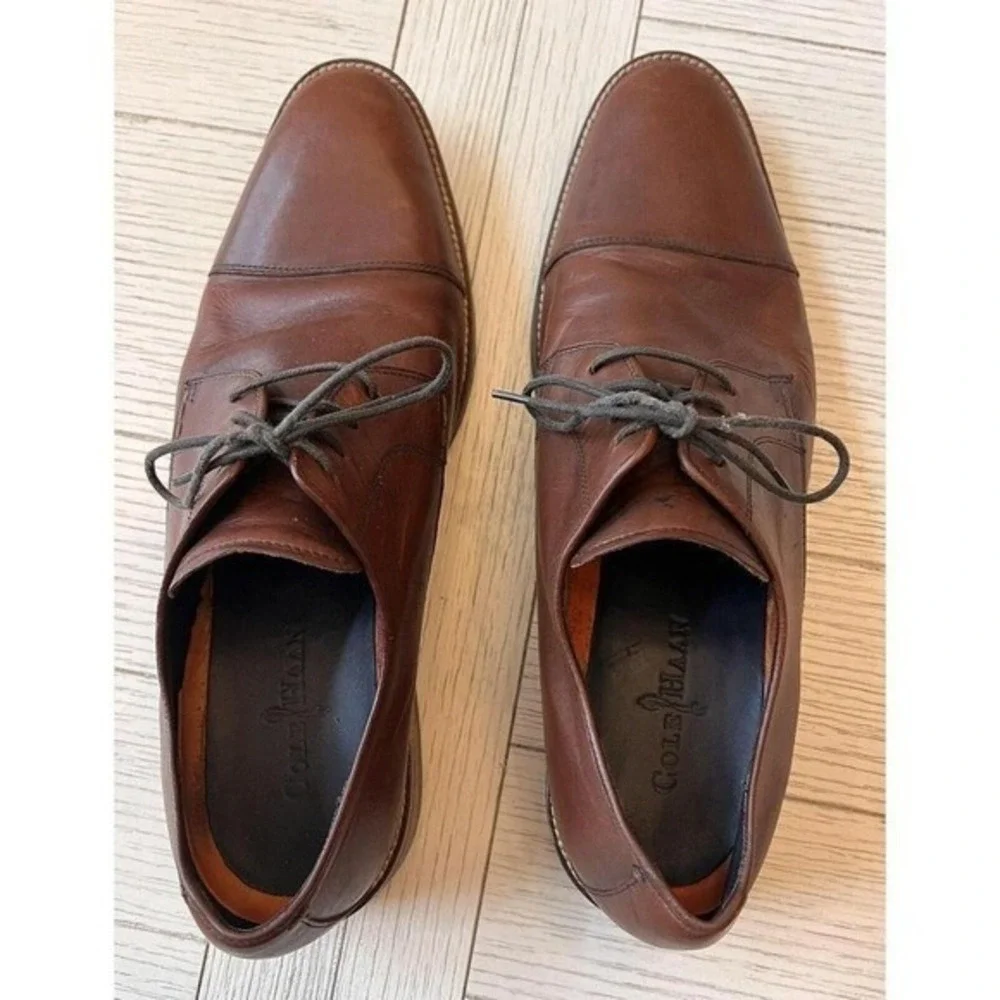 Cole Haan Men's Size 11 Lenox Hill Leather Cap‎ Toe Shoes British Tan. Oxford